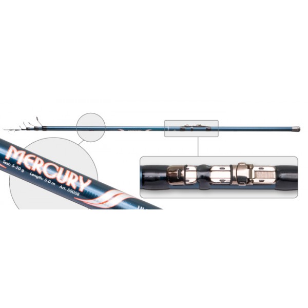 Удочка с кольцами  Akara Mercury Bolognese 50058. 5 м. углеволокно. тест: 5-20 г. 290 г