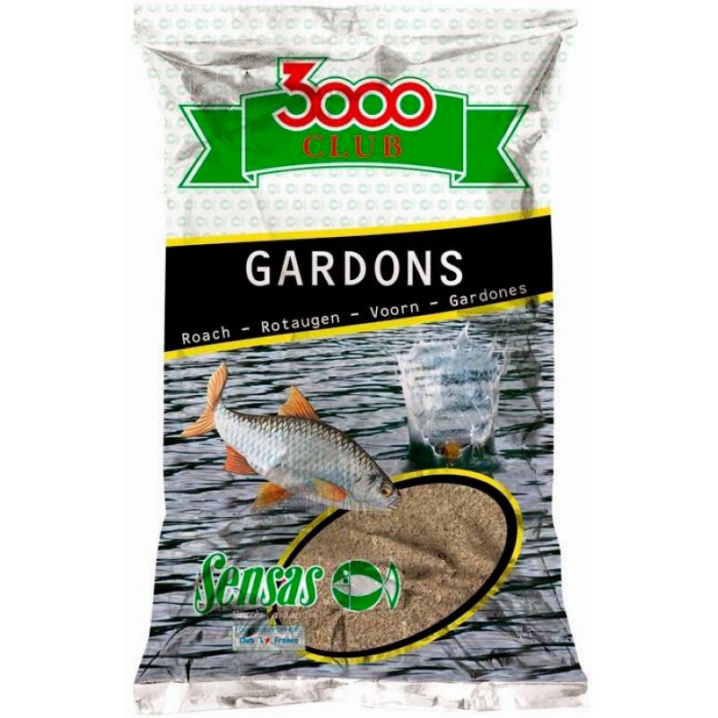 Прикормка Sensas 3000 Club Gardon 1 кг (коричневая, плотва)
